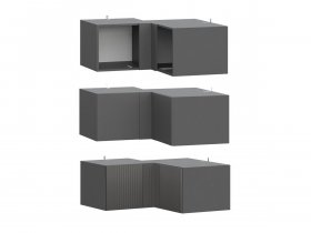 Антресоль (АН50+АН75+планка) Эккервуд (графит) в Мамоново - mamonovo.mebel-nsk.ru | фото