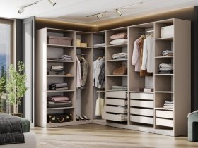 Гардеробная Эккервуд (меланж) в Мамоново - mamonovo.mebel-nsk.ru | фото