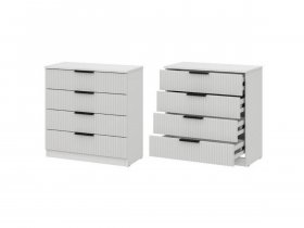 Комод 4 ящика (МДФ) Эккервуд (белый) в Мамоново - mamonovo.mebel-nsk.ru | фото