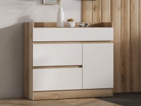 Комод с дверкой Брауни (дуб делано/белый) в Мамоново - mamonovo.mebel-nsk.ru | фото