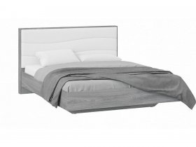 Кровать двуспальная 1,6 м «Миранда» Тип 1 (Дуб Гамильтон/Белый глянец) в Мамоново - mamonovo.mebel-nsk.ru | фото