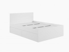 Кровать двуспальная с ящиками 1,4м Мадера-М1400 (белый) в Мамоново - mamonovo.mebel-nsk.ru | фото