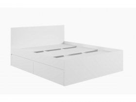 Кровать двуспальная с ящиками 1,6м Мадера-М1600 (белый) в Мамоново - mamonovo.mebel-nsk.ru | фото