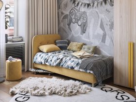 Кровать односпальная Лео 0,9 м в Мамоново - mamonovo.mebel-nsk.ru | фото