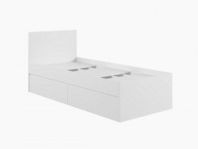 Кровать односпальная с ящиками 0,9м Мадера-М900 (белый) в Мамоново - mamonovo.mebel-nsk.ru | фото