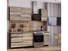 Кухонный гарнитур Энигма 1,6м (венге/дуб каньон) в Мамоново - mamonovo.mebel-nsk.ru | фото