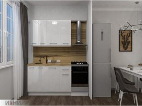 Кухонный гарнитур МДФ Выгодно и точка 1,5 м (белый глянец) в Мамоново - mamonovo.mebel-nsk.ru | фото