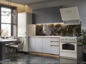 Кухонный гарнитур Ника 1,6 м (графит/серый софт) в Мамоново - mamonovo.mebel-nsk.ru | фото