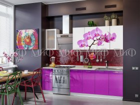 Кухонный гарнитур Орхидея (фиолетовый) в Мамоново - mamonovo.mebel-nsk.ru | фото