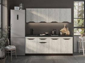 Кухонный гарнитур Паола 2,0м (дуб крафт белый/венге) в Мамоново - mamonovo.mebel-nsk.ru | фото