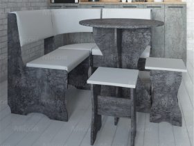 Кухонный уголок Лотос  (цемент темный к/з White) в Мамоново - mamonovo.mebel-nsk.ru | фото