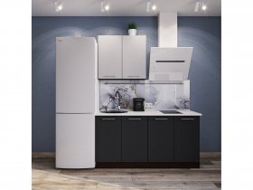 Модульная кухня Классика (белый глянец/черный) в Мамоново - mamonovo.mebel-nsk.ru | фото