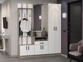 Модульная прихожая Вега (дуб крафт серый/белый) в Мамоново - mamonovo.mebel-nsk.ru | фото