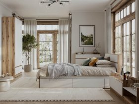Модульная спальня Брауни (дуб делано/белый) в Мамоново - mamonovo.mebel-nsk.ru | фото