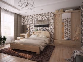Модульная спальня Виктория-1 (дуб сонома) в Мамоново - mamonovo.mebel-nsk.ru | фото