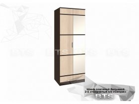 Шкаф двухстворчатый с зеркалом платяной-бельевой Сакура (BTS) в Мамоново - mamonovo.mebel-nsk.ru | фото