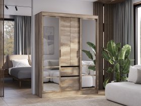 Шкаф-купе ШКК-06 Энигма (венге/дуб каньон) в Мамоново - mamonovo.mebel-nsk.ru | фото