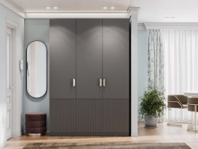 Шкаф трехстворчатый Эккервуд (Нью) (графит) в Мамоново - mamonovo.mebel-nsk.ru | фото