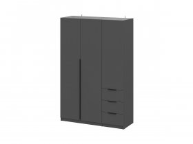 Шкаф трехстворчатый с ящиками ШК-22 (графит) в Мамоново - mamonovo.mebel-nsk.ru | фото
