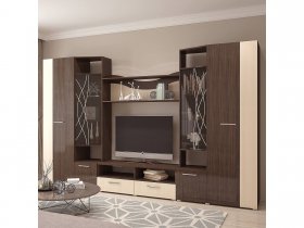 Стенка Гамма (дуб венге/дуб молочный) в Мамоново - mamonovo.mebel-nsk.ru | фото