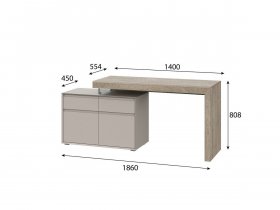 Стол 22 J-КШ Этна (дуб эндгрей/кашемир) в Мамоново - mamonovo.mebel-nsk.ru | фото