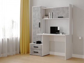 Стол письменный «Квартет-9» (белый/ателье светлое) в Мамоново - mamonovo.mebel-nsk.ru | фото