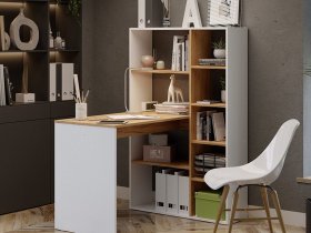 Стол письменный тип 16 (дуб крафт золотой/белый ясень) в Мамоново - mamonovo.mebel-nsk.ru | фото