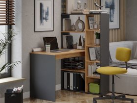 Стол письменный тип 16 (дуб крафт золотой/графит серый) в Мамоново - mamonovo.mebel-nsk.ru | фото