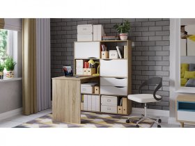 Стол письменный тип 7 (дуб сонома/белый ясень) в Мамоново - mamonovo.mebel-nsk.ru | фото