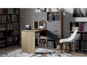 Стол письменный тип 7 (дуб сонома/графит серый) в Мамоново - mamonovo.mebel-nsk.ru | фото