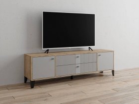 Тумба под ТВ Парус-10 (дуб крафт серый/серый) в Мамоново - mamonovo.mebel-nsk.ru | фото