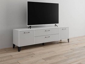 Тумба под ТВ Парус-13 (белый/серый камень) в Мамоново - mamonovo.mebel-nsk.ru | фото