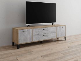 Тумба под ТВ Парус-13 (дуб крафт серый/цемент) в Мамоново - mamonovo.mebel-nsk.ru | фото