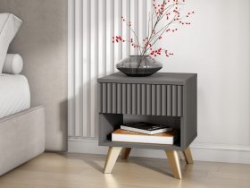 Тумба прикроватная Эккервуд (графит) в Мамоново - mamonovo.mebel-nsk.ru | фото