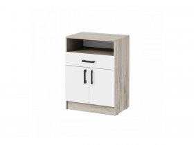 Тумба ТБ-1 Вега (дуб крафт серый/белый) в Мамоново - mamonovo.mebel-nsk.ru | фото